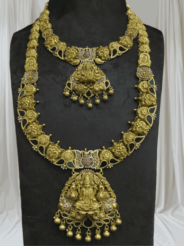 Haram necklace set gold with price telugu
