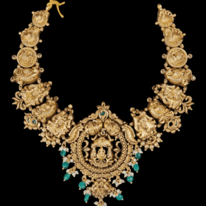 50 grams Antique gold Lakshmi design necklace collections