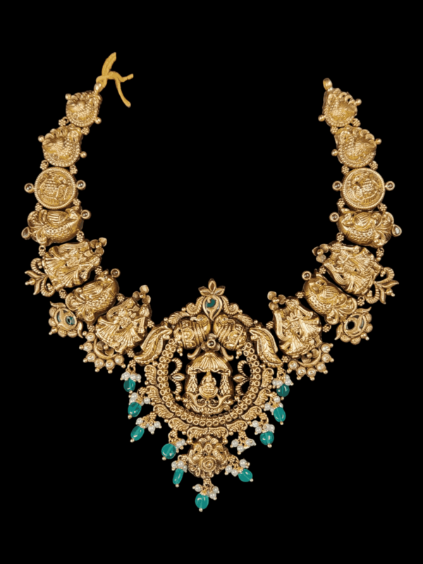 50 grams Antique gold Lakshmi design necklace collections