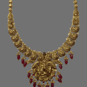 Light weight gold long necklace designs in 19 grams