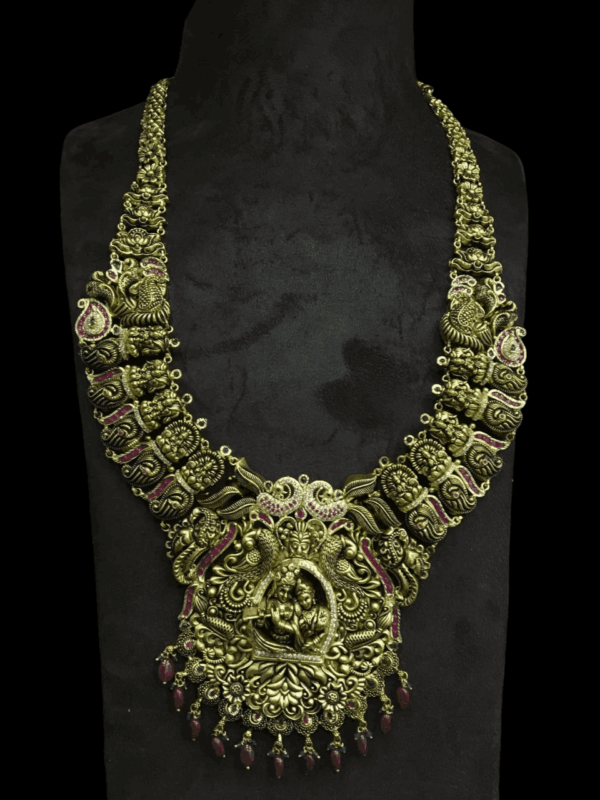 Long gold haram designs in 91 grams