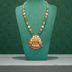 Gold Antique Long Haram Designs in 40Grams